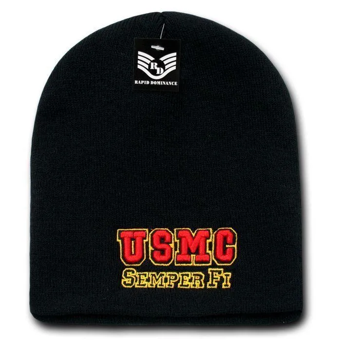 1 Dozen Embroidered Military Short Beanies Knit Caps Hats Wholesale Lots