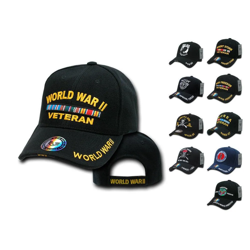 1 Dozen Veteran Vet Pow US Military Baseball Hat Caps Wholesale Lots