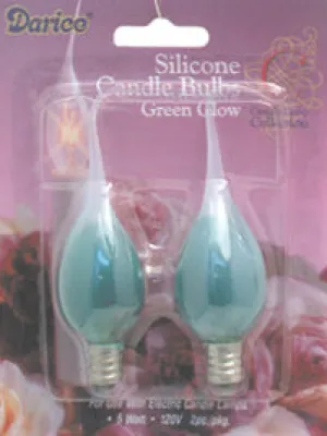 2/Pkg Green Silicone Bulbs 5W  (Pack of 4)