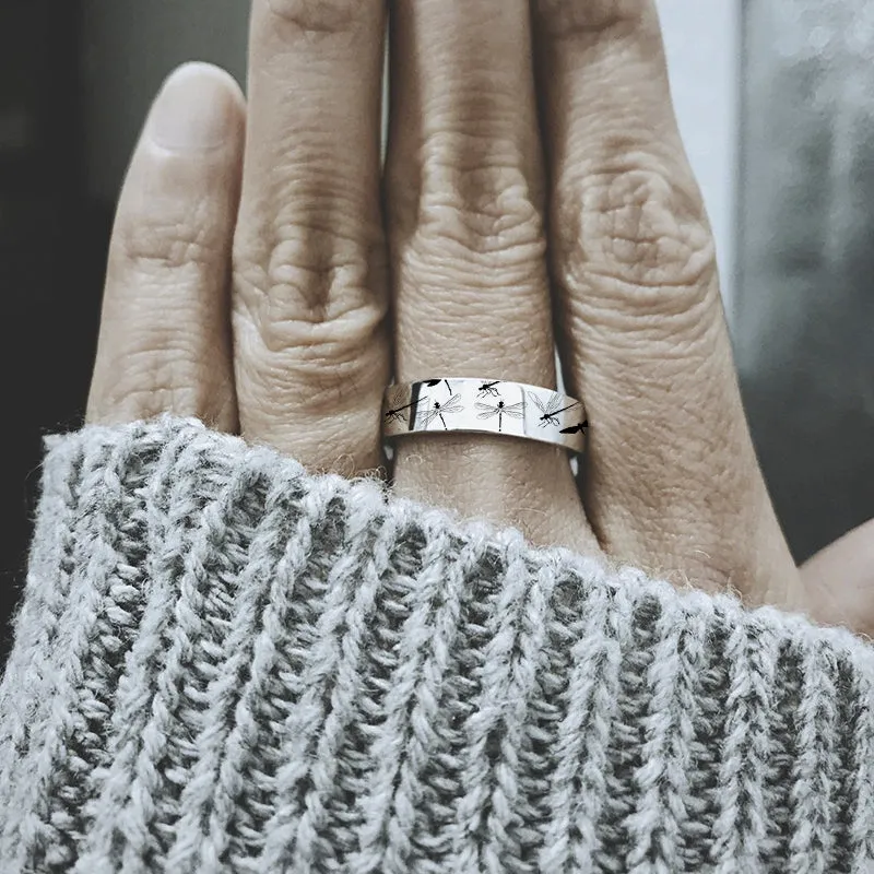 925 Sterling Silver Dragonfly Ring Appreciate The Little Things