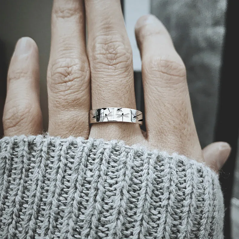 925 Sterling Silver Dragonfly Ring Appreciate The Little Things