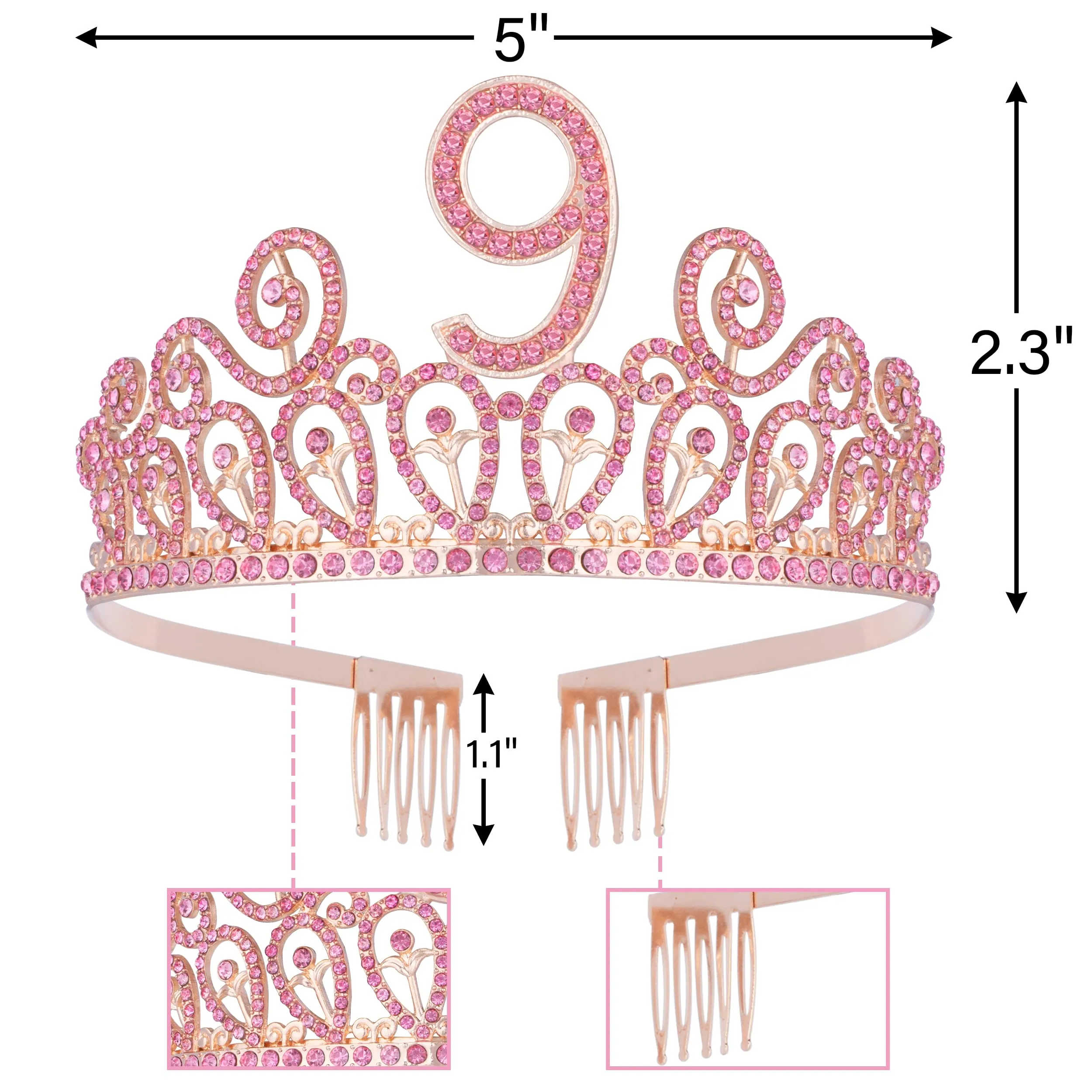 9th Birthday, 9th Birthday Gifts for Girls, 9th Birthday Tiara, 9th Birthday Tiara