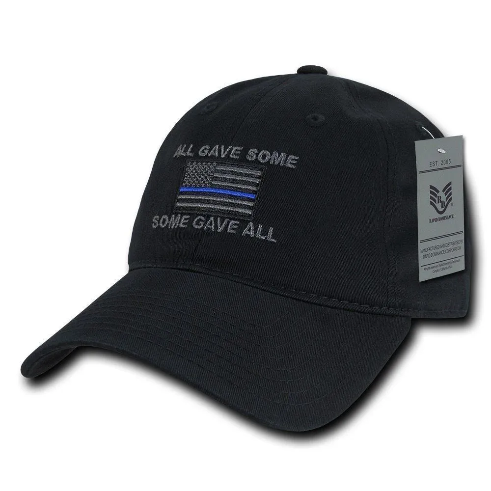 All Gave Some Thin Blue Line American Flag Baseball Dad Caps Hats Washed Cotton