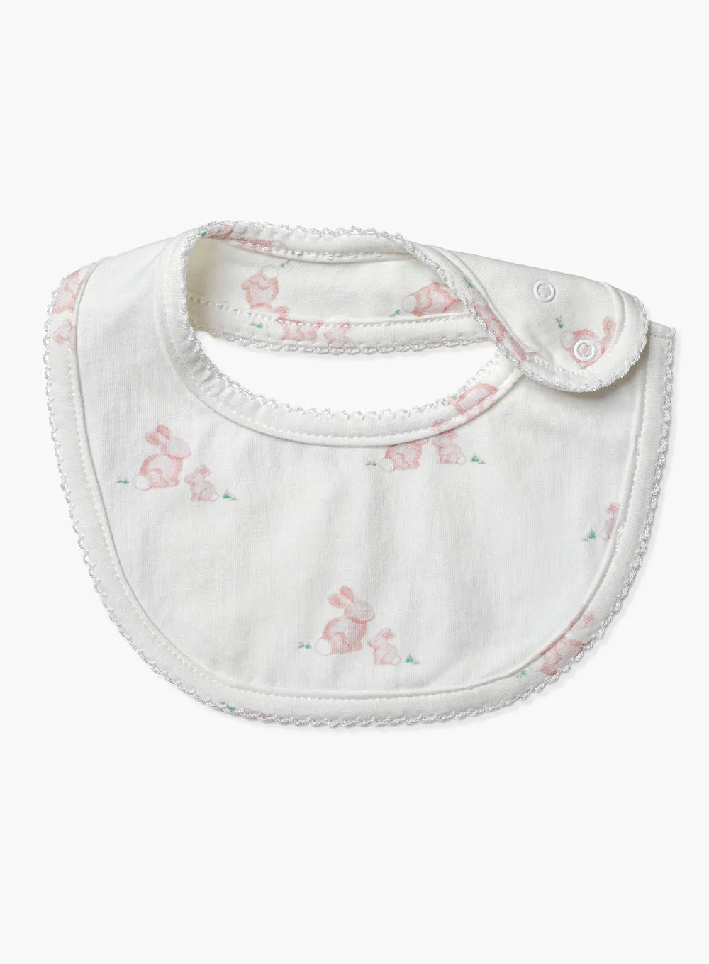 Baby Bib in Pale Pink Bunny