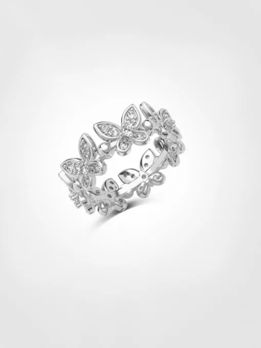 Butterfly Ring Band 925 Sterling Silver Cubic zirconia women's fashion fine jewelry KESLEYT