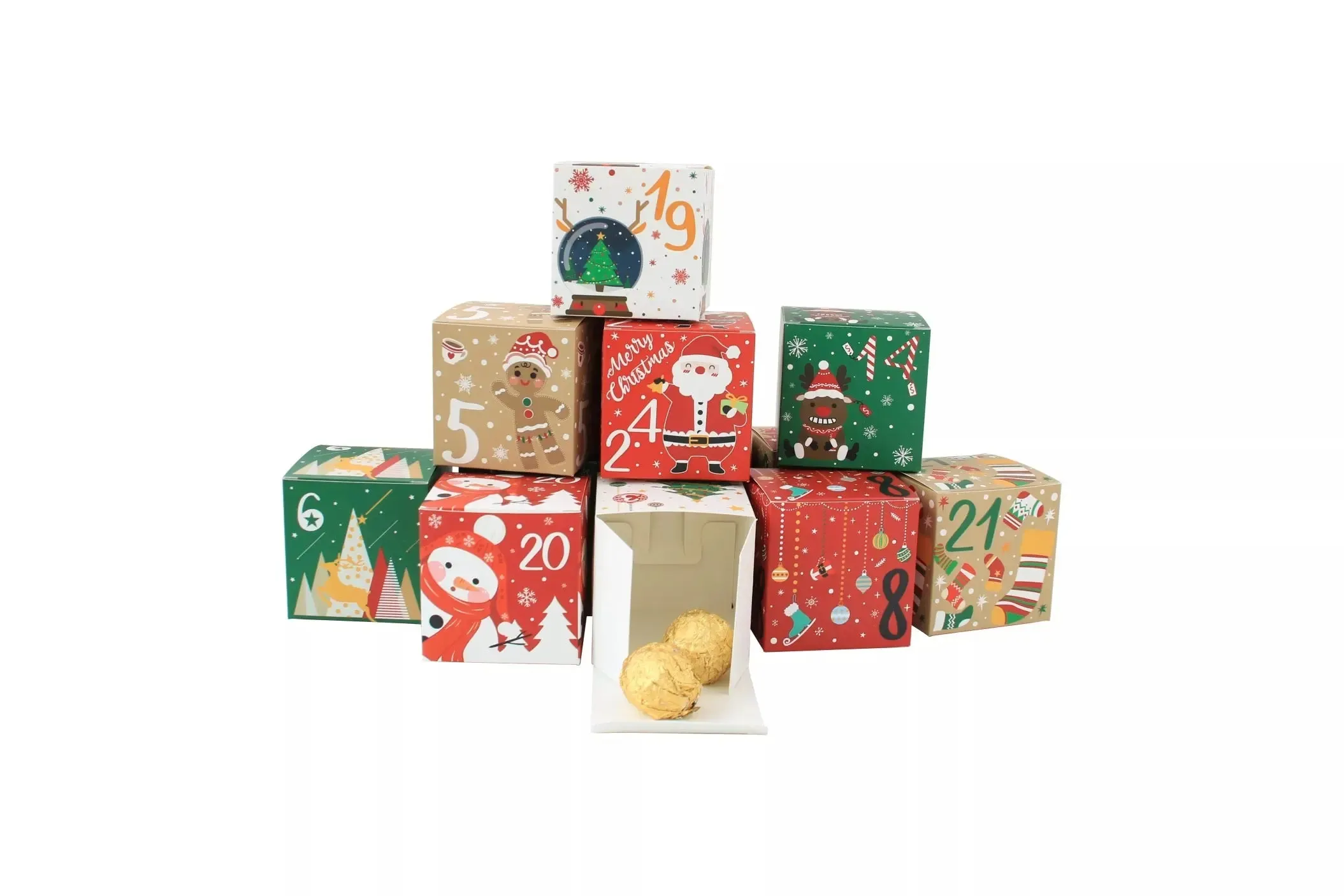 Christmas cookie boxes advent calendars x24 pc