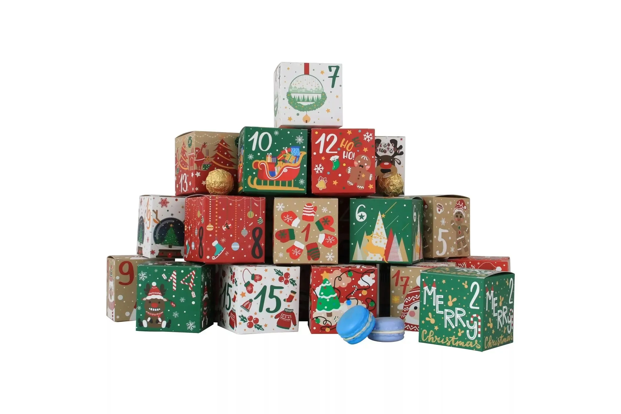 Christmas cookie boxes advent calendars x24 pc