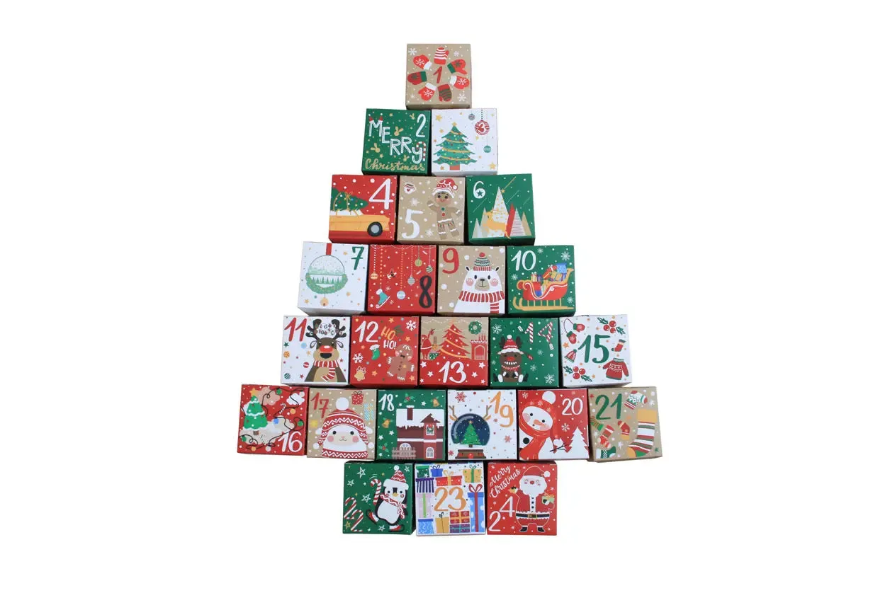 Christmas cookie boxes advent calendars x24 pc