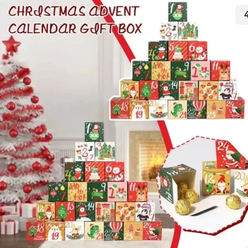 Christmas cookie boxes advent calendars x24 pc