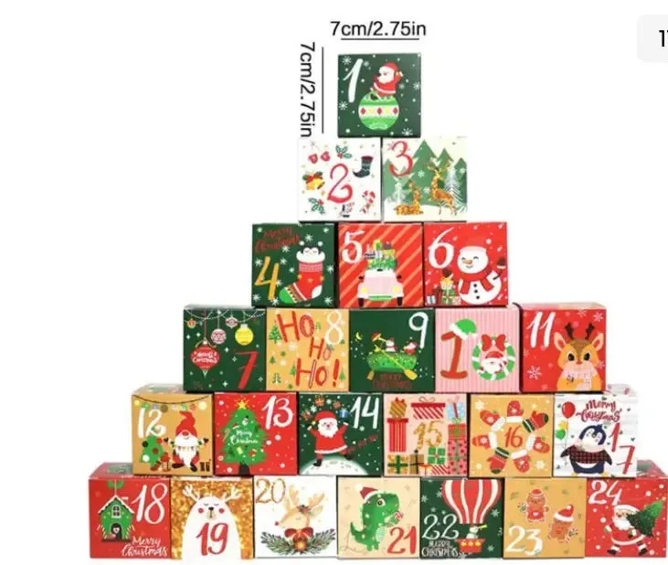 Christmas cookie boxes advent calendars x24 pc