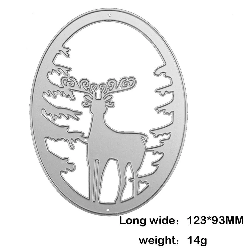 Christmas Elk Cutting Dies Stencils Scrapbook Embossing DIY Craft Album