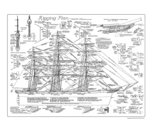 Cutty Sark Rigging Plan 50 x 70cm