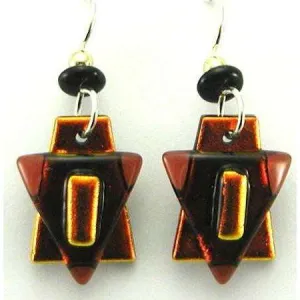 DeVeer Designs Rich Iridescent Copper Star of David Earrings