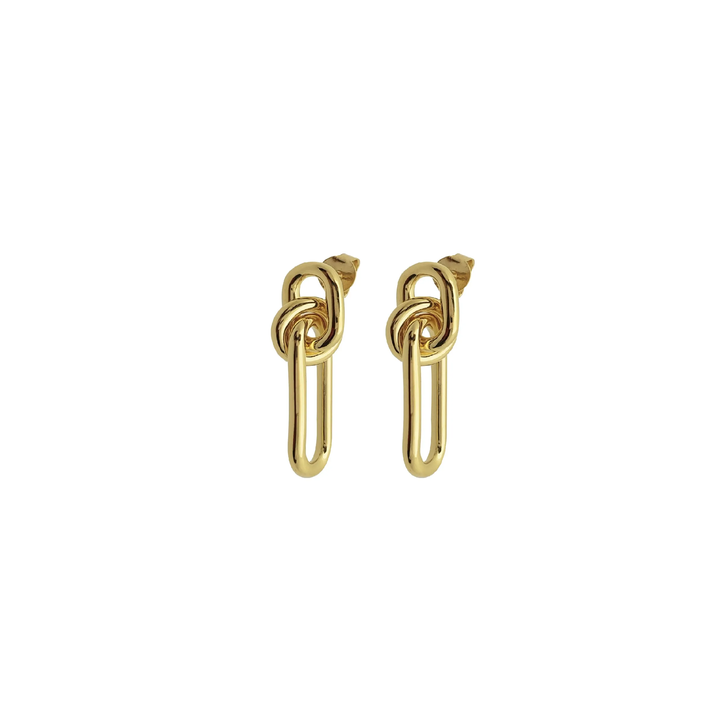 Earrings Intertwined Knot Wrap 18K Gold Plated Sterling Silver