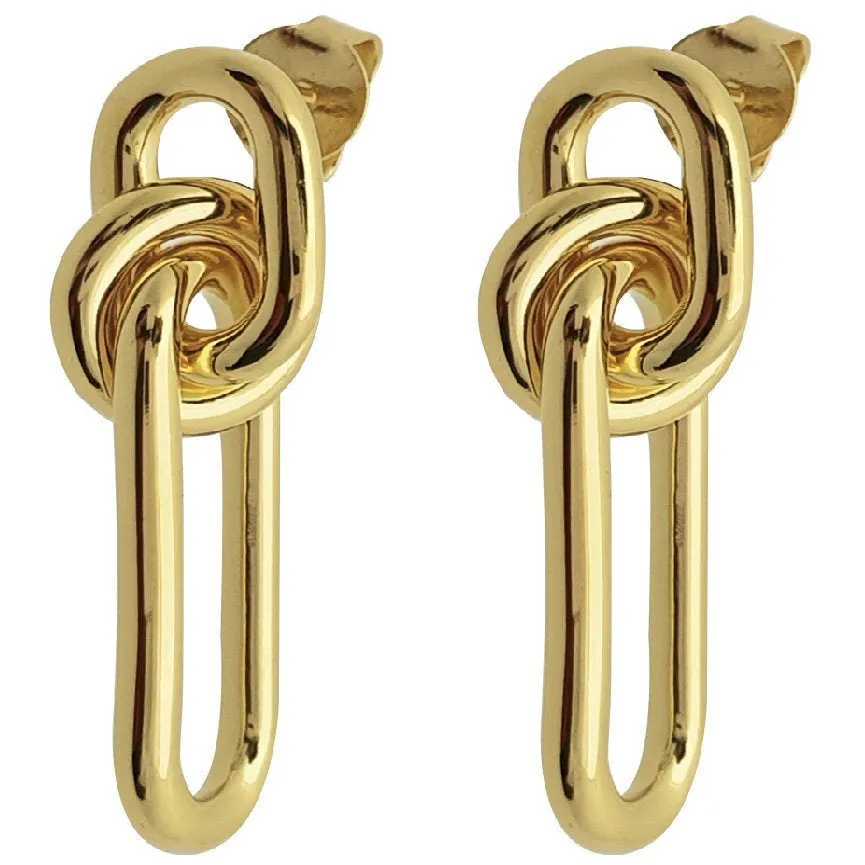 Earrings Intertwined Knot Wrap 18K Gold Plated Sterling Silver