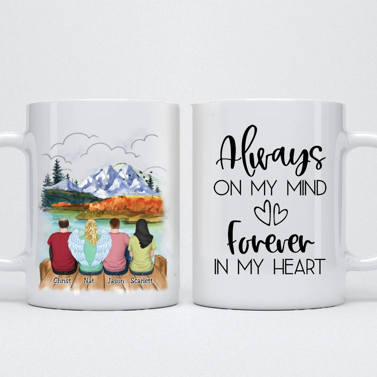 Family - Always On My Mind Forever In My Heart - Personalized Mug (Ver 2)