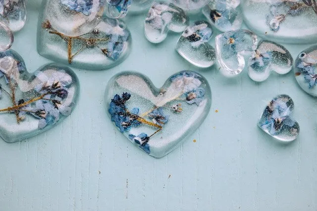 Forget-me-not tealight heart jar