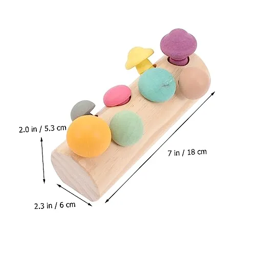 FOYTOKI 1 Set Mushroom Toy Kids Toys Kids Educational Toys Toddler Toys Mushroom Matching Game Toy Mushroom Blocks Toy Toddler playset Wooden Mushroom Sorting Game Toy Mushroom Teether Toy