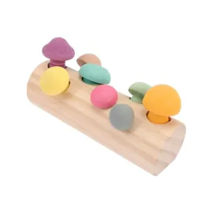 FOYTOKI 1 Set Mushroom Toy Kids Toys Kids Educational Toys Toddler Toys Mushroom Matching Game Toy Mushroom Blocks Toy Toddler playset Wooden Mushroom Sorting Game Toy Mushroom Teether Toy