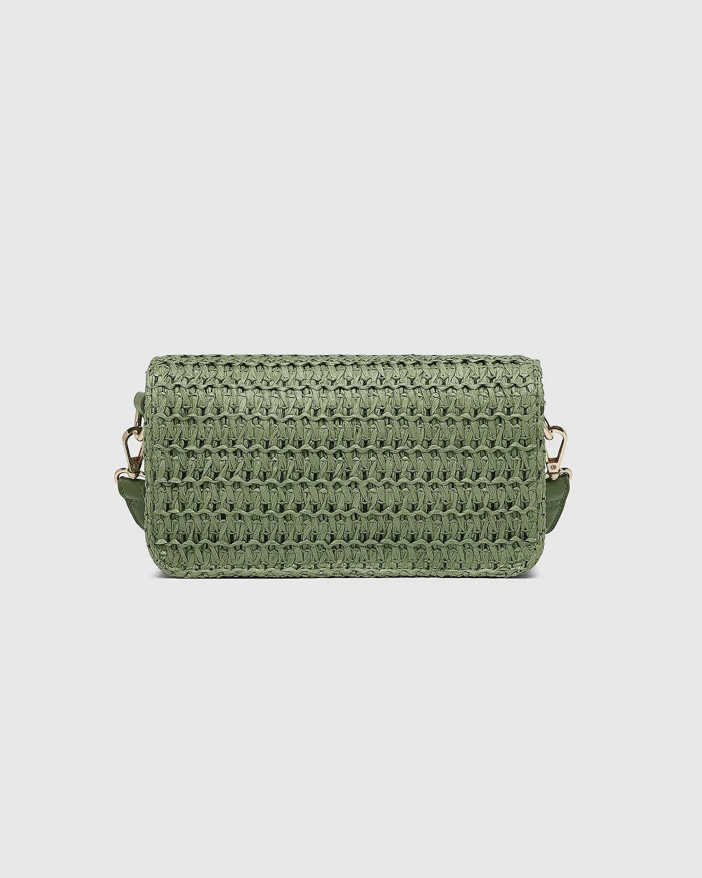 Freya Raffia Crossbody Bag - Sage Green