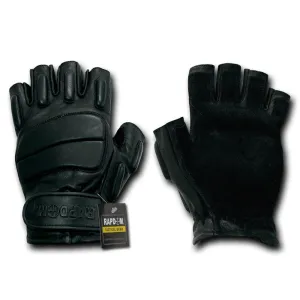 Half Finger Riot Tactical Patrol Army Military Black Gloves