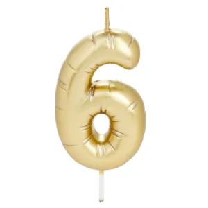 Hallmark ''6'' Metallic Gold Balloon Birthday Candle