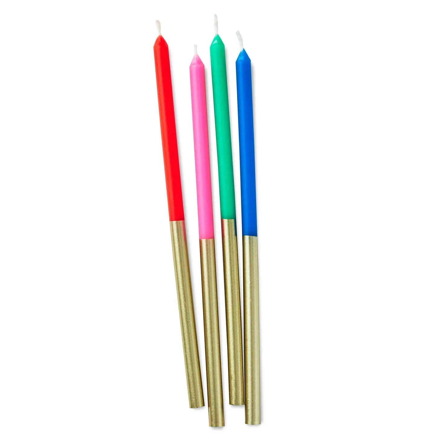 Hallmark Multicolor and Gold Two-Tone Tall Birthday Candles, Set of 12