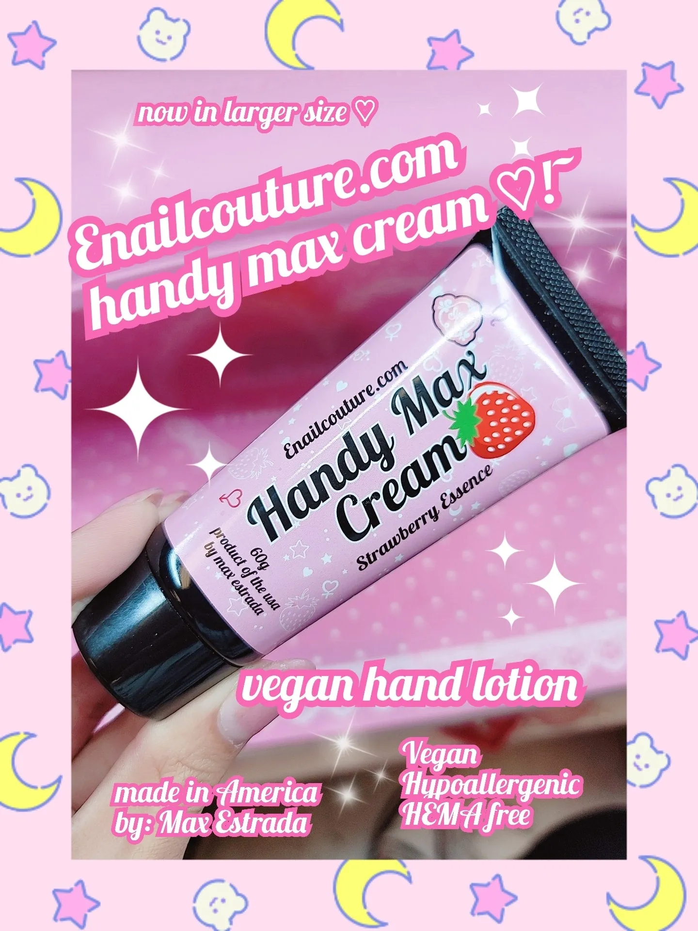 Handy Max Cream (Strawberry Fruit  Body Lotion Fresh Body Moisturizing Lotion , Sweet-smelling Perfume For Smooth Skin And Long Lasting Fruity Aroma.)