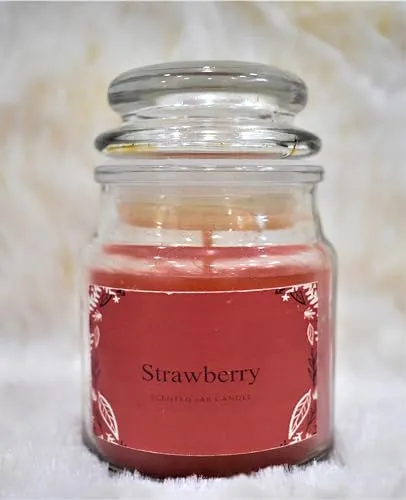 HS Candles Scented jar Candles Strawberry (18hrs)