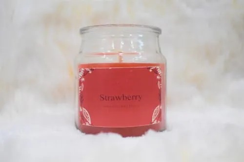 HS Candles Scented jar Candles Strawberry (18hrs)