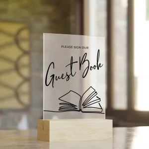 Illustrated Guest Book Wedding Table Sign