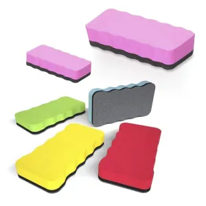 Kicko Whiteboard Erasers - 6 Pack - Magnetic Dry-Erase Board Cleaners with Foam Handle