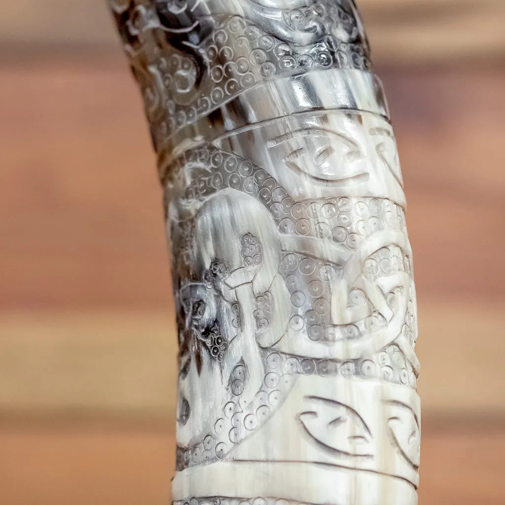 Knotwork Carved Drinking Horn