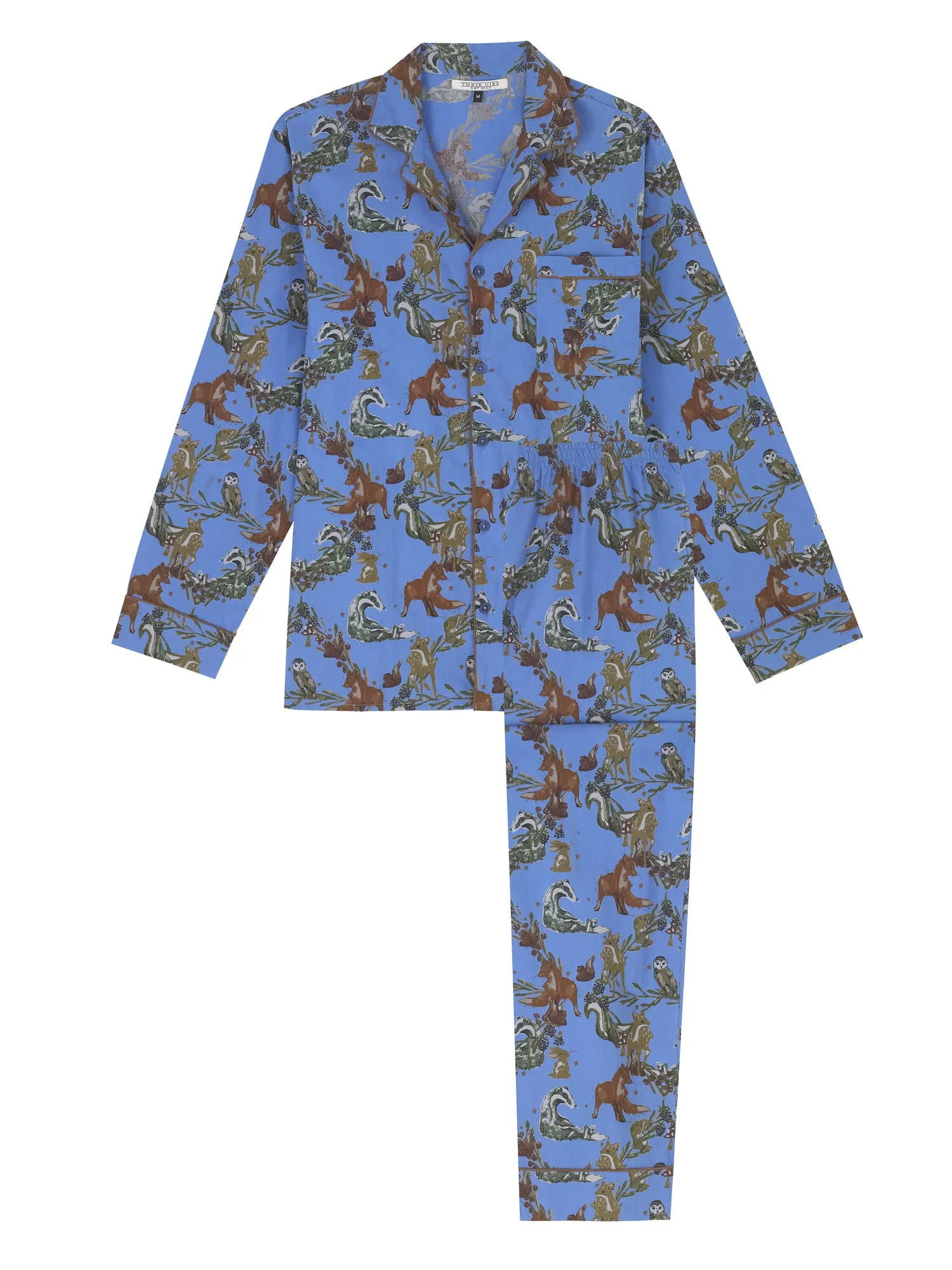 Mens Cotton Traditional Pyjamas Woodland Creatures