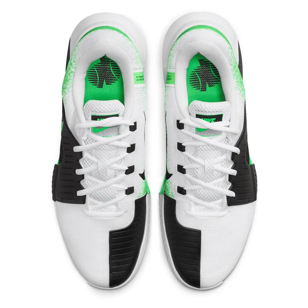 Men's Zoom GP Challenge 1 Tennis Shoes White and Poison Green