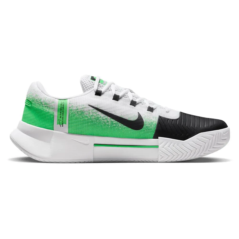 Men's Zoom GP Challenge 1 Tennis Shoes White and Poison Green