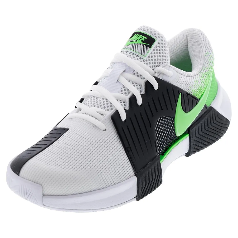 Men's Zoom GP Challenge 1 Tennis Shoes White and Poison Green