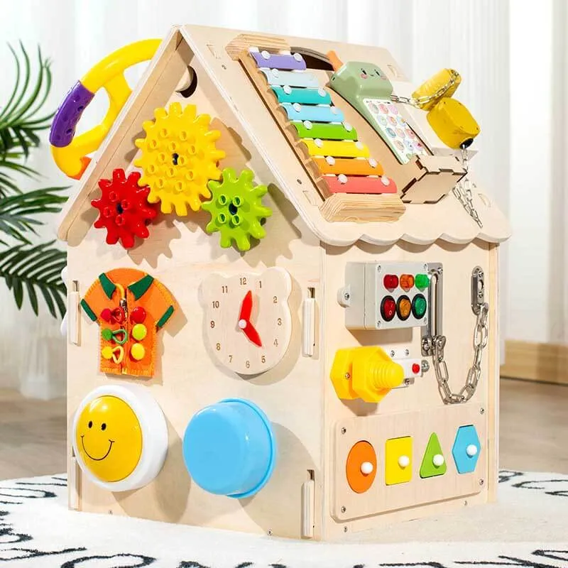 Montessori Wooden Busy House