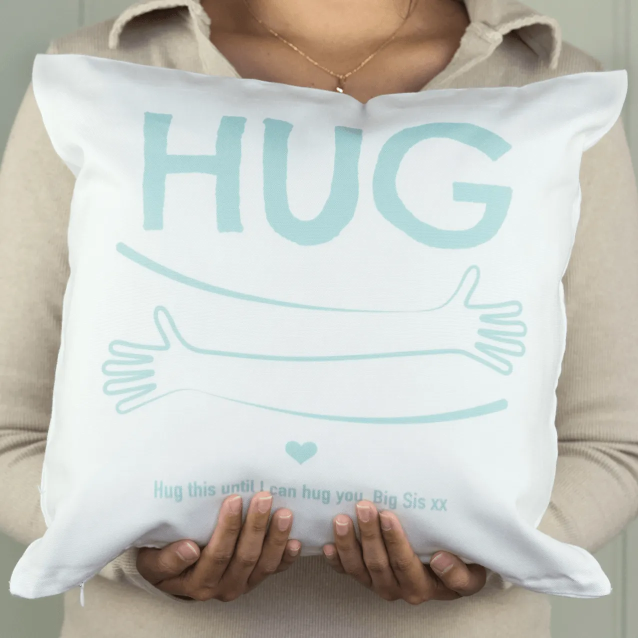 Personalised Send a Hug By Post Cushion