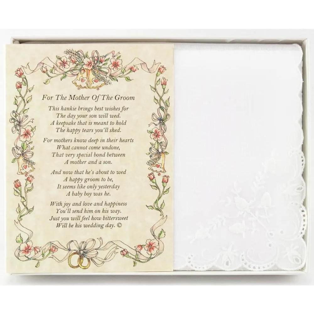 Personalized From Friend or Family to the Mother of the Groom Wedding Handkerchief