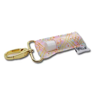 Pink Gold Plaid LippyClip® Lip Balm Holder for Chapstick