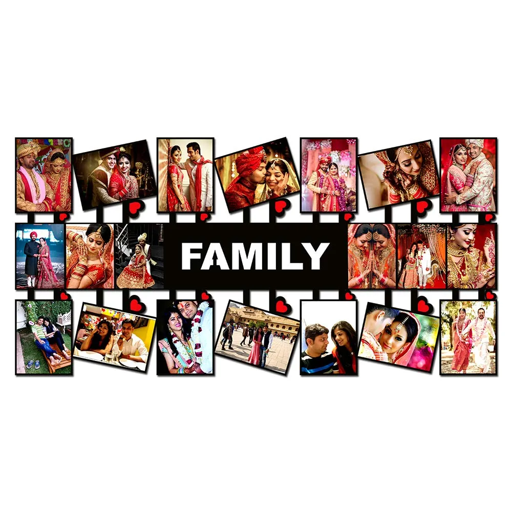 Plan To Gift "PRIME TAG ASSURANCE Family with 20 photos Customized Photo Frame with Name Collage | Customized Gift Personalized Photo Frame with Name 12 x 24 inch