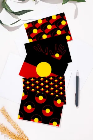 "Raise The Flag" Aboriginal Flag Greeting Cards (5 Pack)