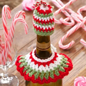 Red Heart Crochet Festive Bottle Dressings