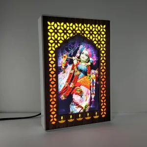 Regalo Casila REGALOCASILA Banke Bihari Religious Photo Frames with Light for Pooja Room Home Office & Temple Decoration Good Luck Anniversary & Birthday Gifts Item Showpiece