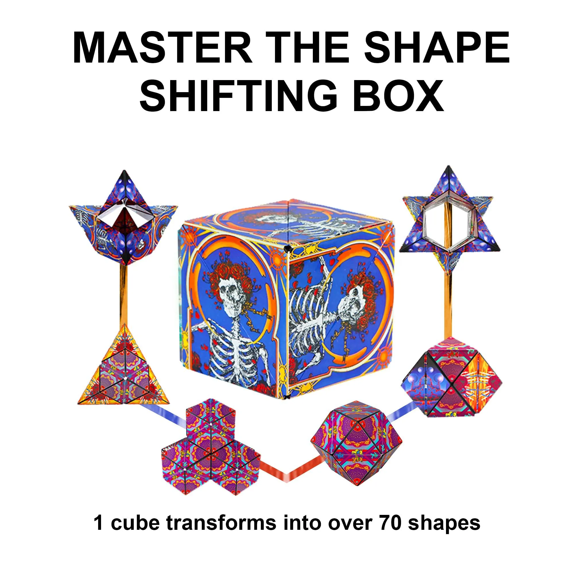 Shashibo Shape Shifting Box - The Grateful Dead - Skull & Roses