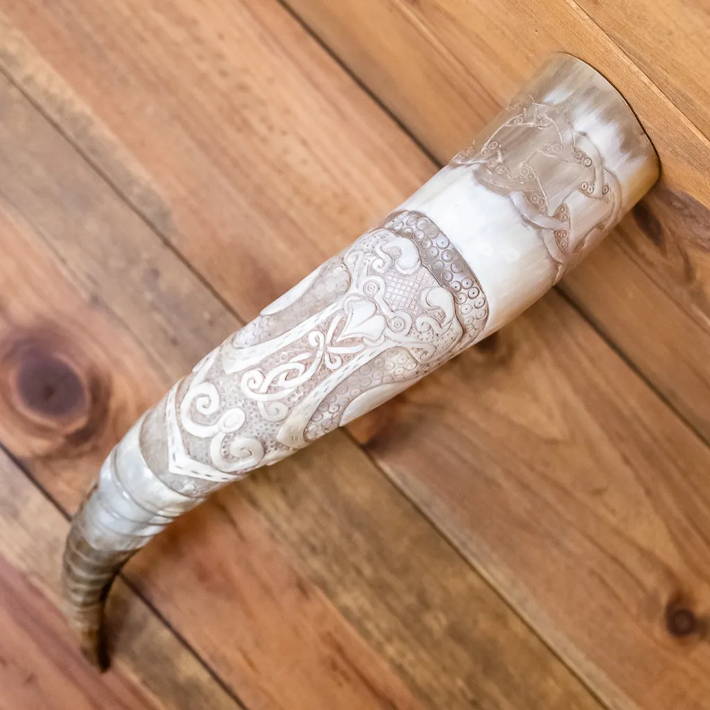 Skane Thor's Hammer Carved Horn