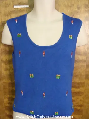 Super Cute Cheap Blue Christmas Sweater Vest