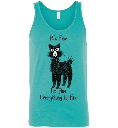 t-shirt: Alpaca I'm Fine Unisex Tank