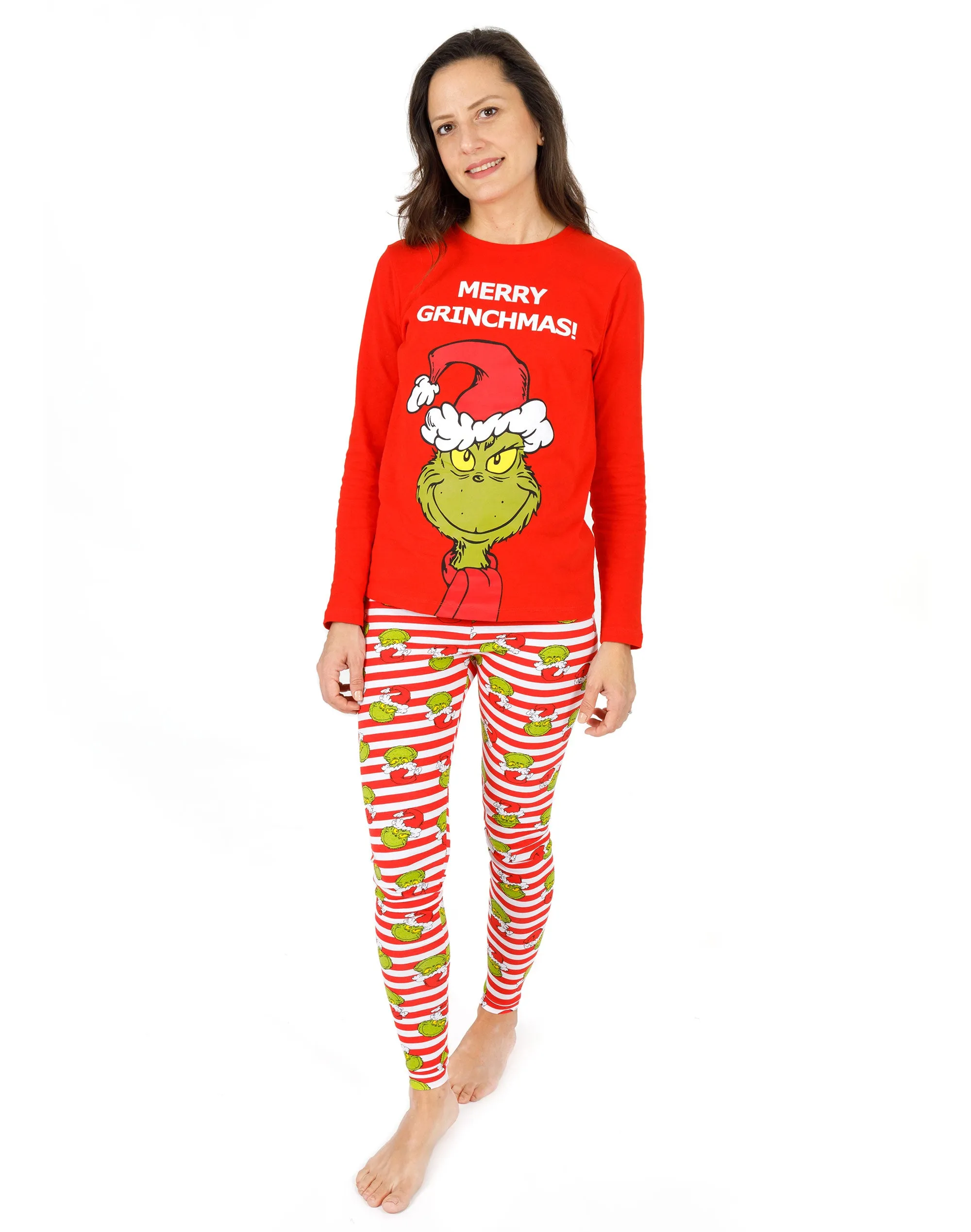 The Grinch Womens Christmas Matching Family Pyjamas - Red